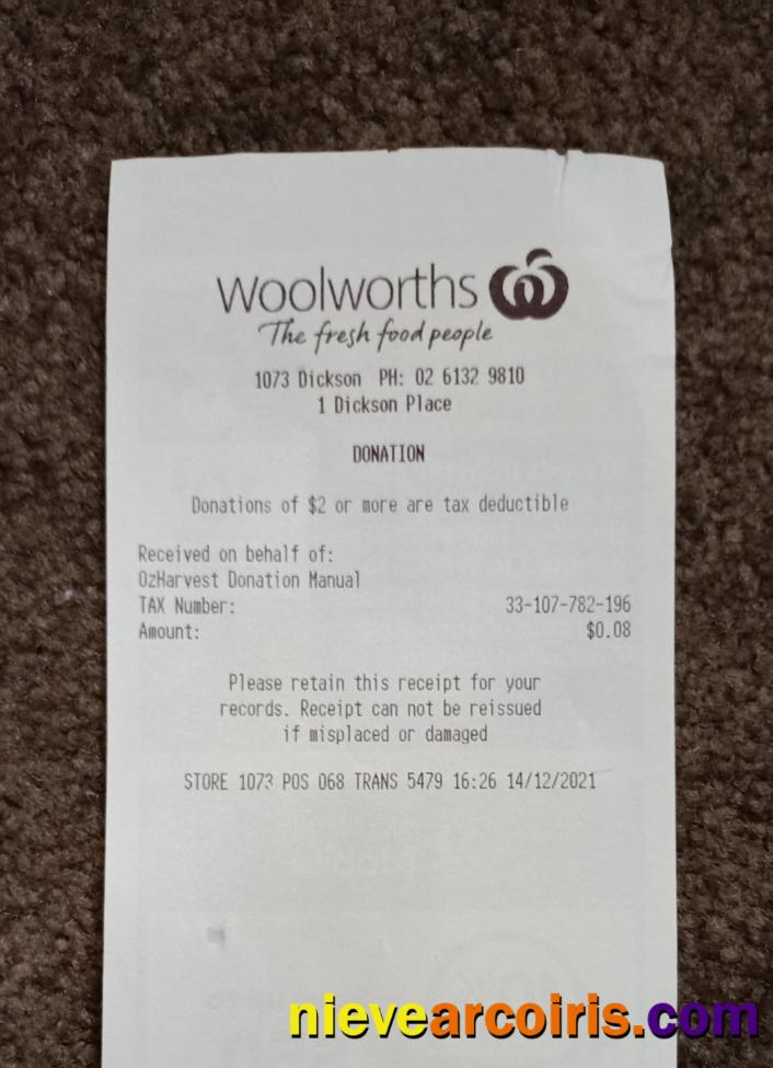 Woolworths market receipt